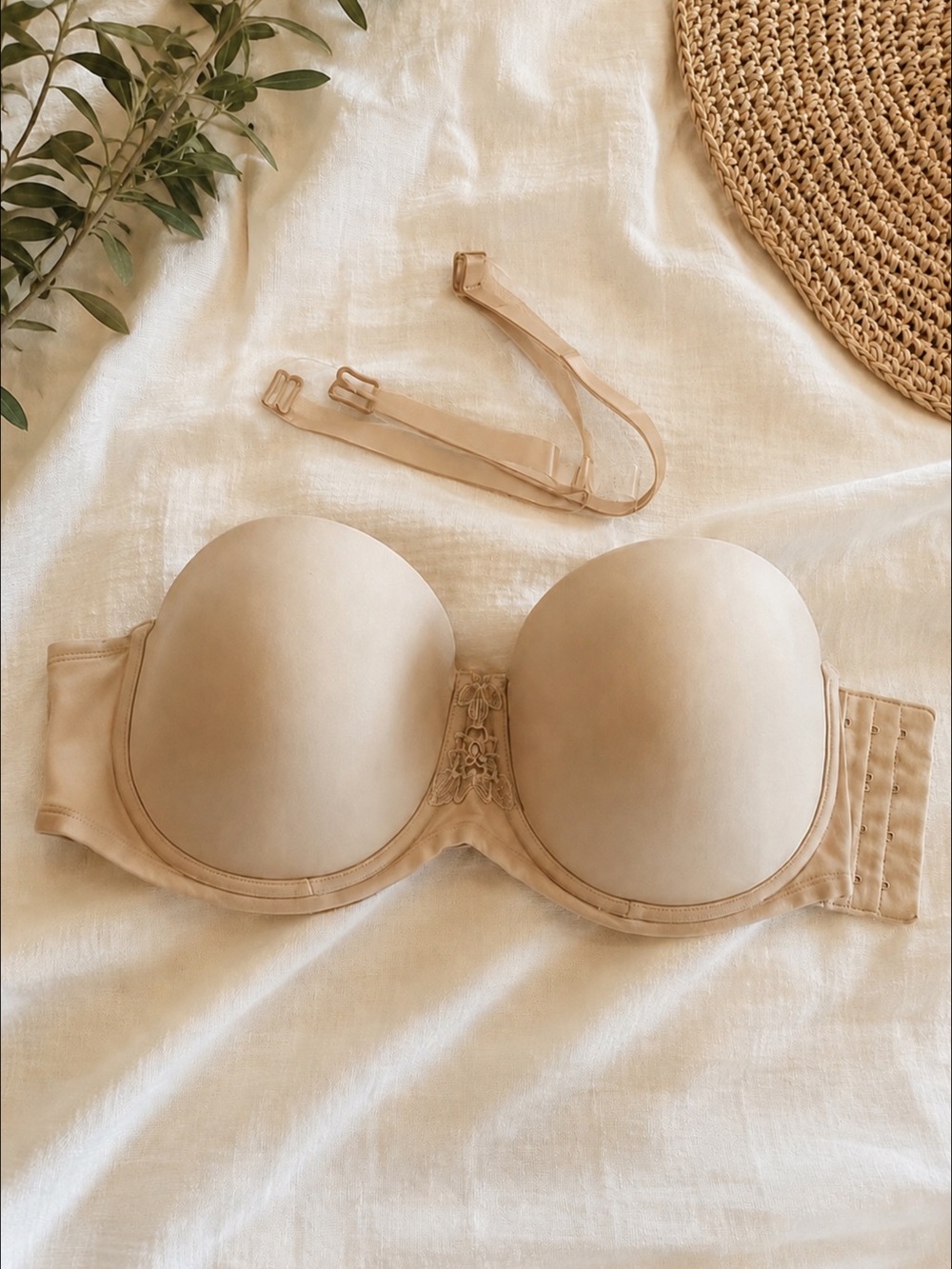Vanity Fair Women's Tan 5 Way Strapless Bra 38D NWT